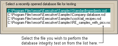 databaseintegrityrecentfile
